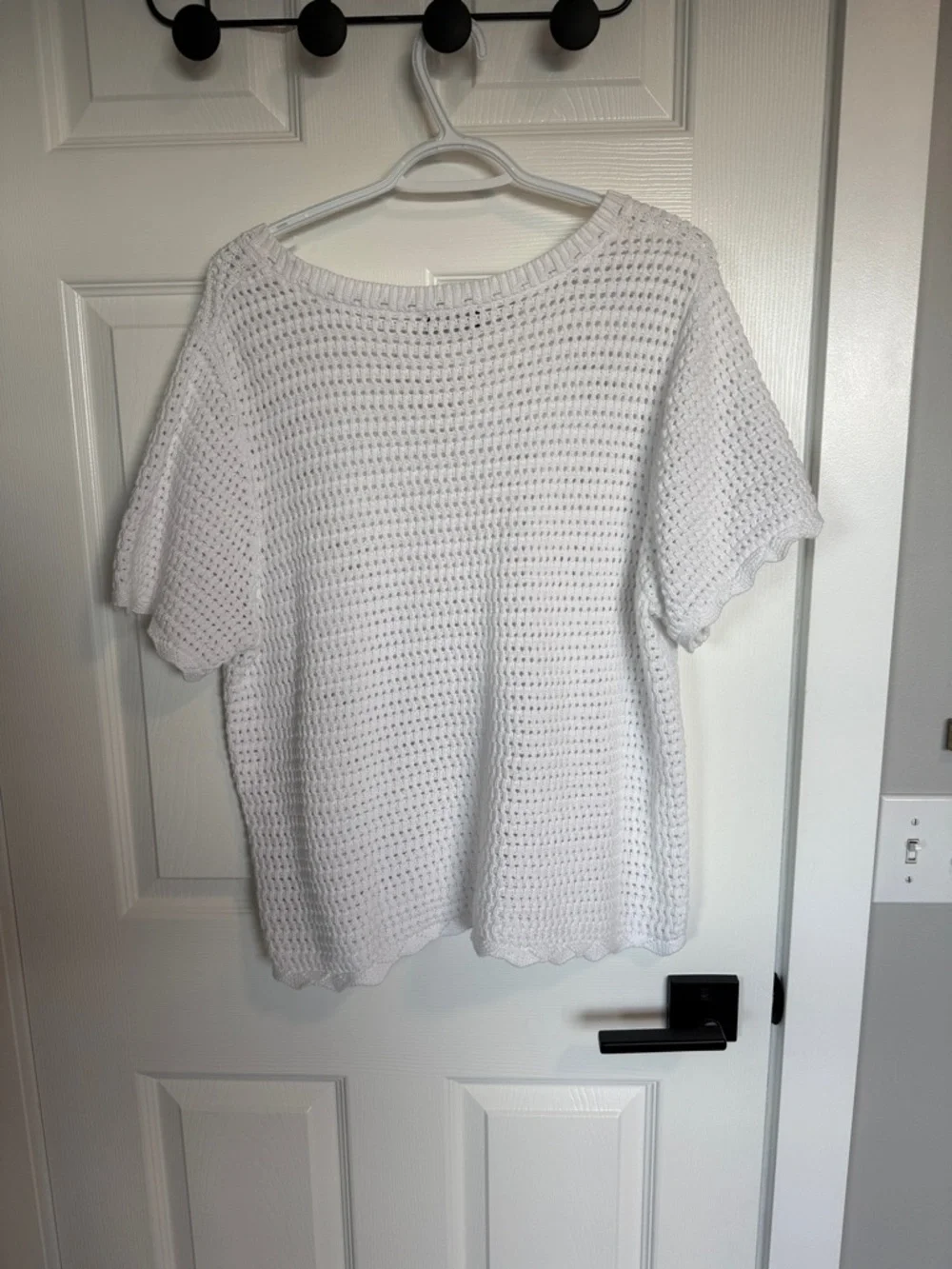 GAP White Open-Knit Short Sleeve Top - Picture 3 of 3